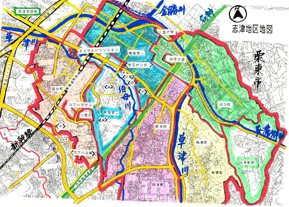 志津学区地図