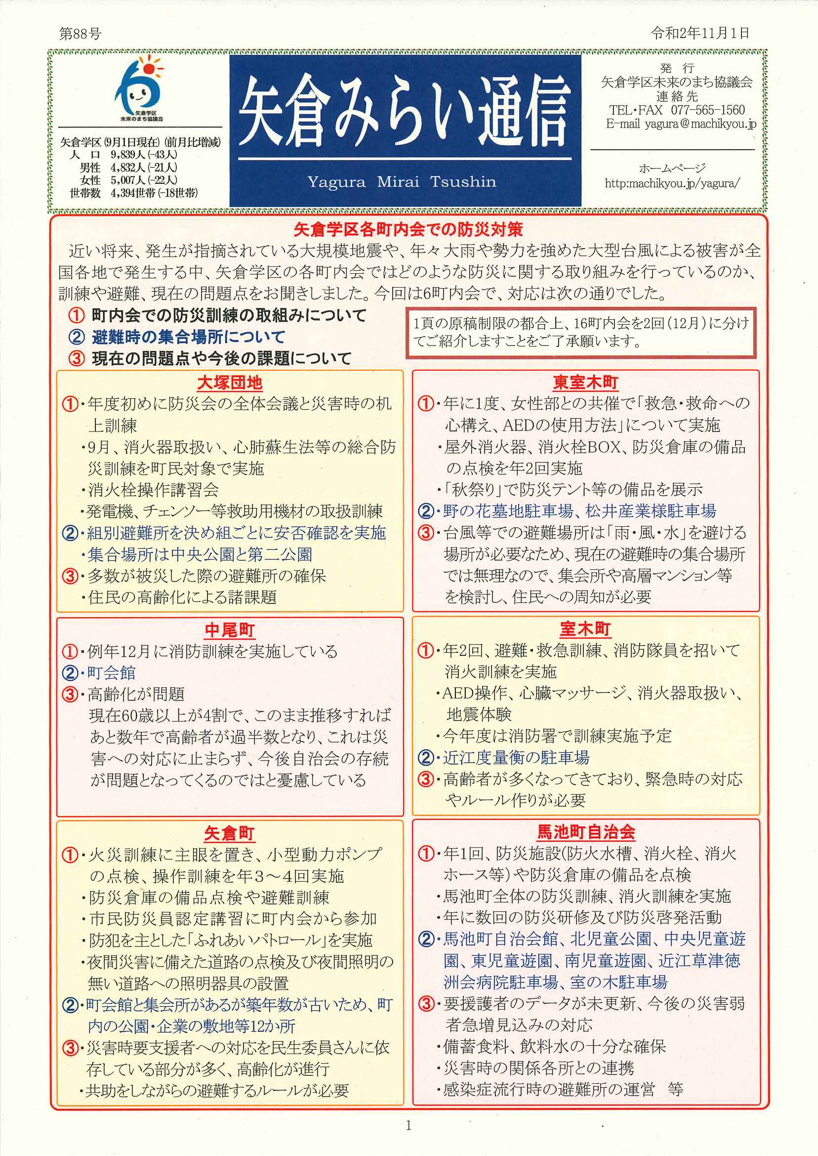 令和２年矢倉みらい通信11月1日号