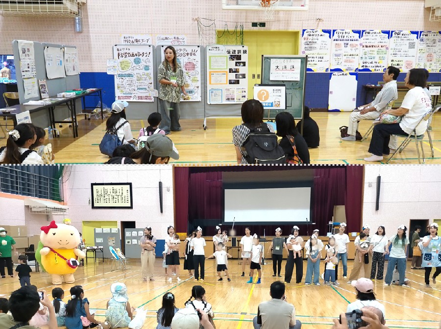 防災フェス展示と体操